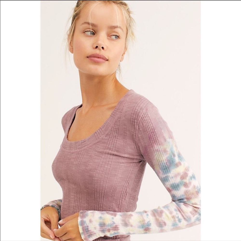 Free People Big Sur Long Sleeve Tie Dye Tee